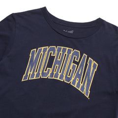 University of Michigan Wolverines Women's Tall Arch T-Shirt Navy / Blue Fill