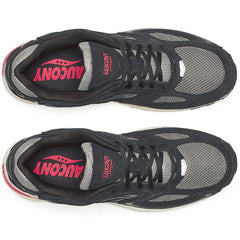 Grid Jazz 9 Suede Sneakers Black / Fire Red