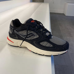 Grid Jazz 9 Suede Sneakers Black / Fire Red