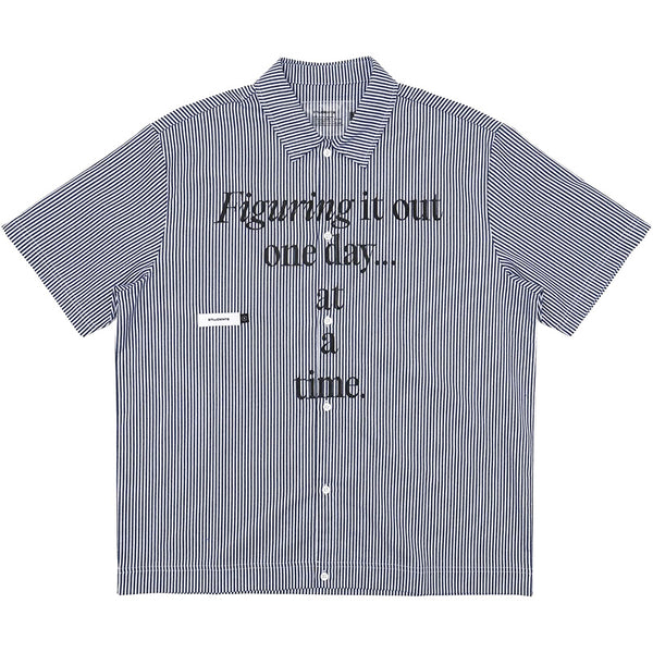 Reymon S/S Stripe Oxford Button-Up Shirt Navy