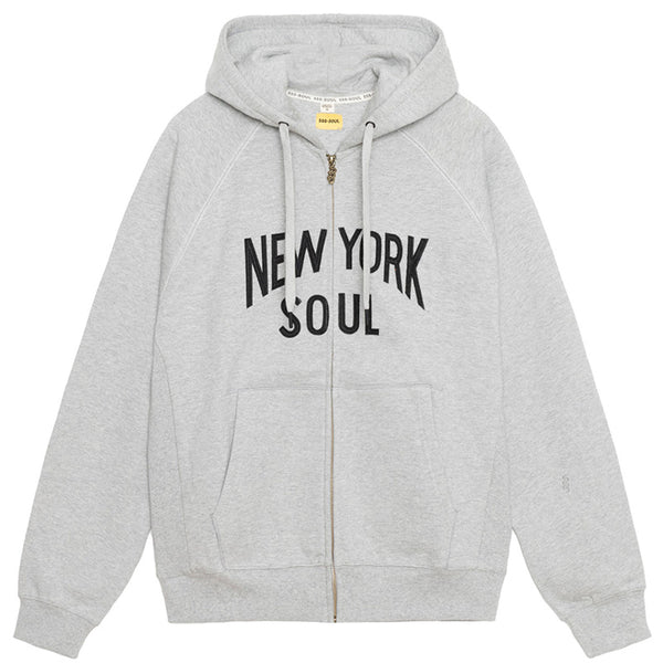 New York Soul Heritage Zip Hoodie Heather Grey