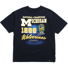 University of Michigan Wolverines 1989 NCAA National Champions H-Champs Rah Rah Foundation T-Shirt Navy