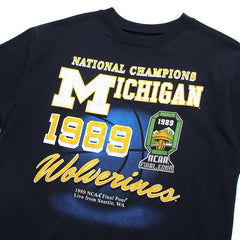 University of Michigan Wolverines 1989 NCAA National Champions H-Champs Rah Rah Foundation T-Shirt Navy