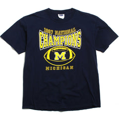 University of Michigan 1997 National Champions Arch & Football CSA T-Shirt Navy (XL)