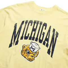 University of Michigan Wolverines Women's Shale Montauk Crop T-Shirt Dusted Maize