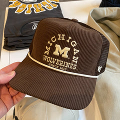 University of Michigan Wolverines Ranchurro Mesh Hitch Hat Brown