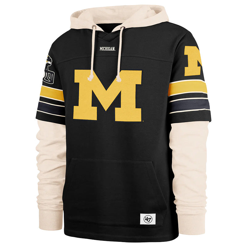 University of Michigan Wolverines Split Zone Cornerback Duo Lacer Hoodie Flint Black