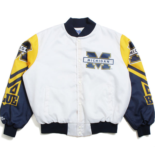 University of Michigan Fanimation Chalkline Bomber Jacket White (XL)