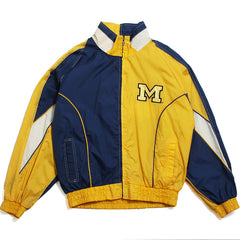 University of Michigan Split Bar M Pro Player Windbreaker Jacket Navy / Yellow (Large)