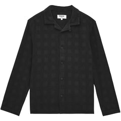 Corey Dobby Check Cotton Shirt Black