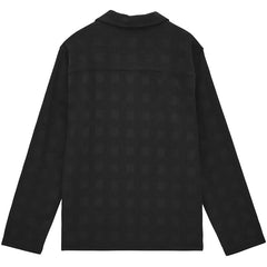 Corey Dobby Check Cotton Shirt Black