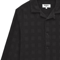 Corey Dobby Check Cotton Shirt Black