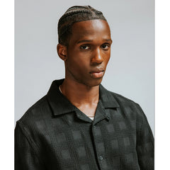 Corey Dobby Check Cotton Shirt Black
