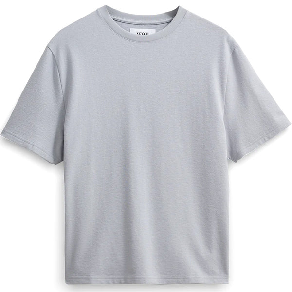 Dean Textured Organic Cotton T-Shirt Pale Blue