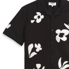 Didcot Abstract Appliqué Short Sleeve Shirt Black / Beige