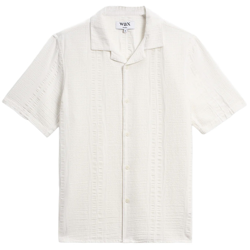 Didcot Double-Weave Seersucker Short-Sleeve Shirt Ecru