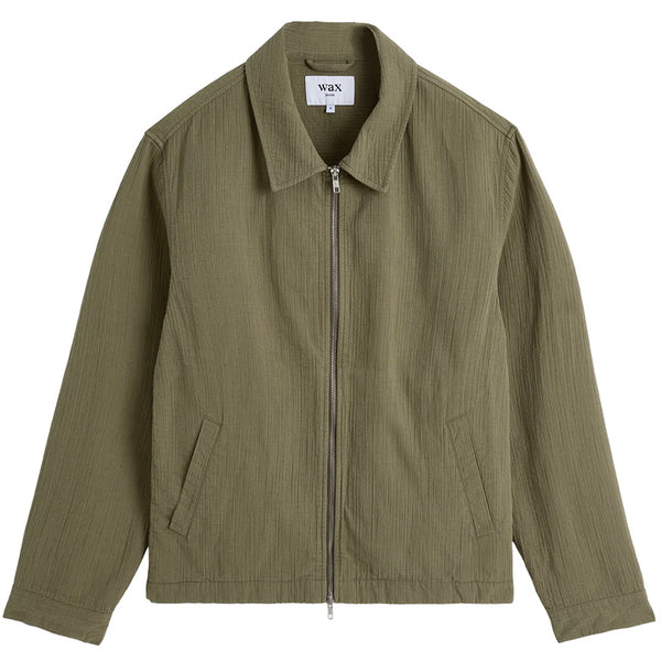 Eldon Crinkle Cotton-Linen Jacket Khaki