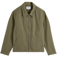 Eldon Crinkle Cotton-Linen Jacket Khaki