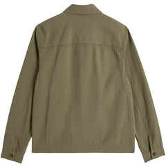 Eldon Crinkle Cotton-Linen Jacket Khaki