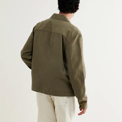 Eldon Crinkle Cotton-Linen Jacket Khaki