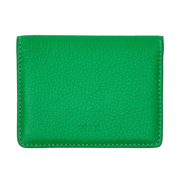 Forbe Grain Leather Cardholder Wallet Bright Green