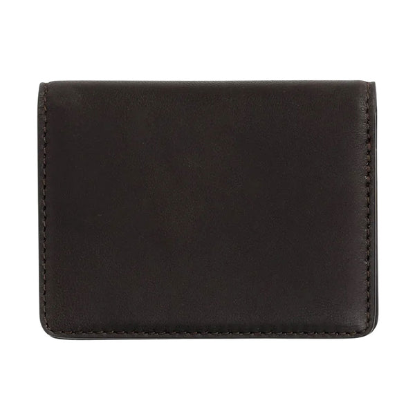 Forbe Grain Leather Cardholder Wallet Dark Brown