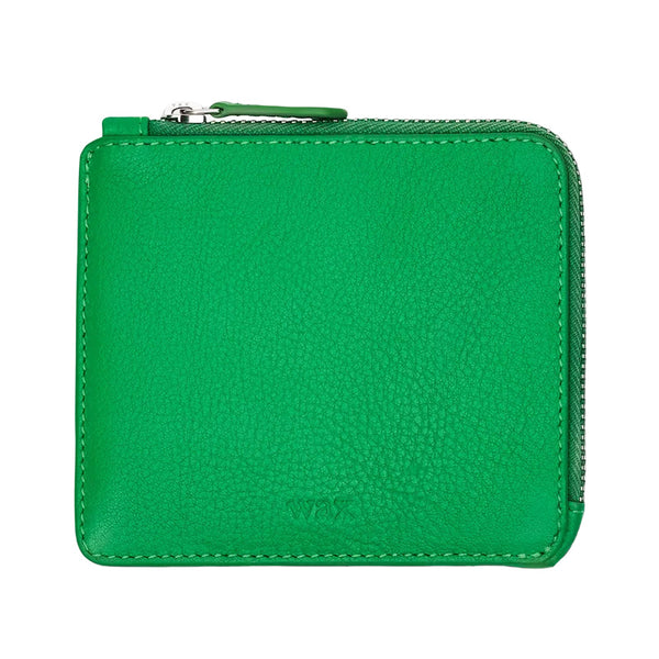 Harford Leather Zip Wallet Bright Green