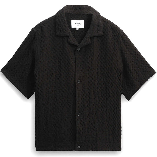 Lido Box Dobby Weave Short-Sleeve Shirt Black