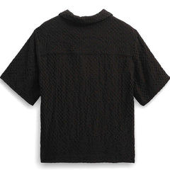 Lido Box Dobby Weave Short-Sleeve Shirt Black