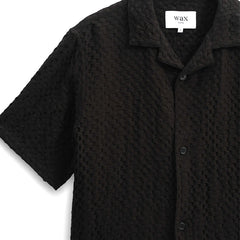 Lido Box Dobby Weave Short-Sleeve Shirt Black