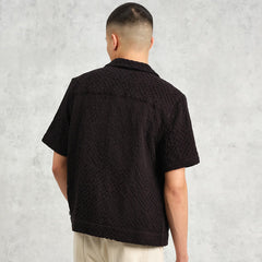 Lido Box Dobby Weave Short-Sleeve Shirt Black