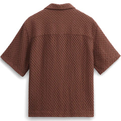 Lido Box Dobby Weave Short-Sleeve Shirt Brown