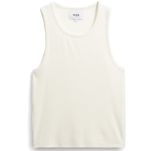 Montague Ribbed Organic Cotton Vest Ecru