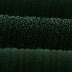 Naples Textured Vertical Knit Polo Shirt Dark Green