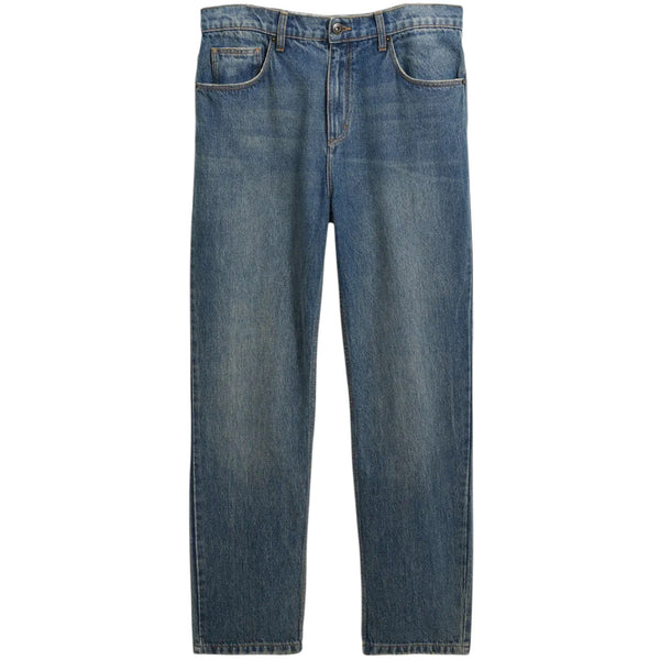 Russell Straight Fit Denim Jeans Faded Vintage Mid Blue