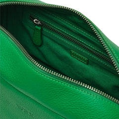 Wells Grain Leather Wash Bag Bright Green