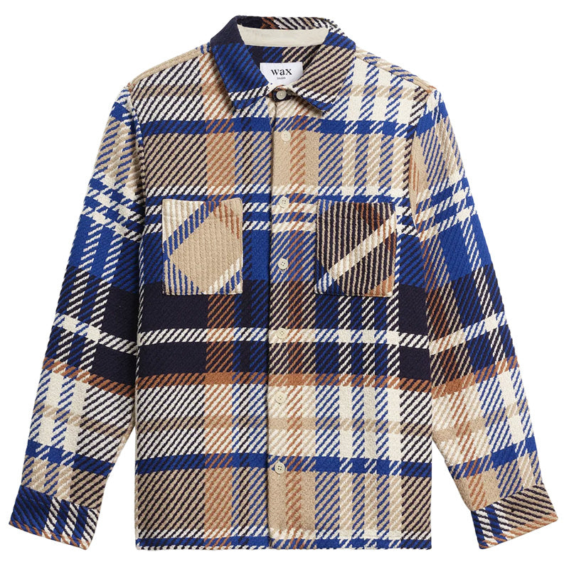 Whiting Bold Check Overshirt Blue / Tan