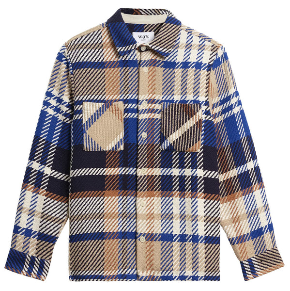 Whiting Bold Check Overshirt Blue / Tan