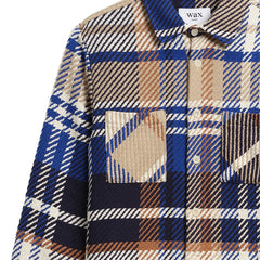Whiting Bold Check Overshirt Blue / Tan