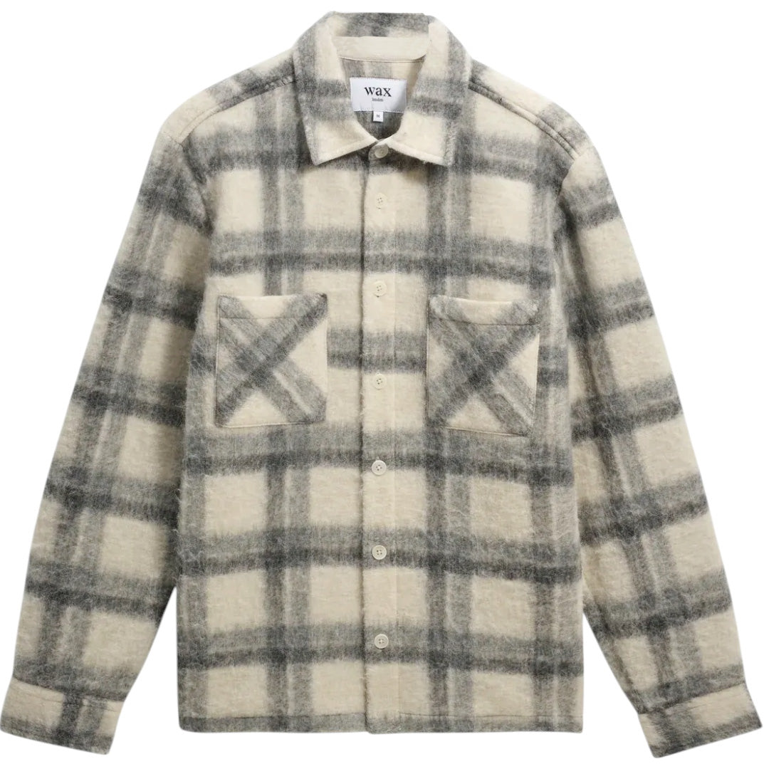 Whiting Wool Blend Overshirt Ecru / Grey Check