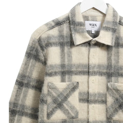 Whiting Wool Blend Overshirt Ecru / Grey Check