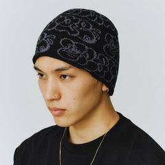 XL Graffiti Knit Cap Black