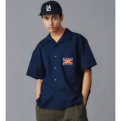 X Logo S/S Work Shirt Navy