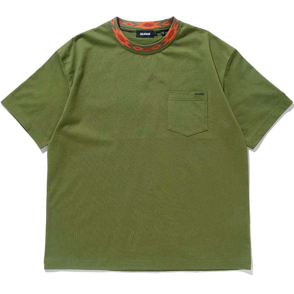 Jacquard Rib S/S Pocket T-Shirt Olive