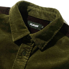 Paneled Corduroy L/S Shirt Olive