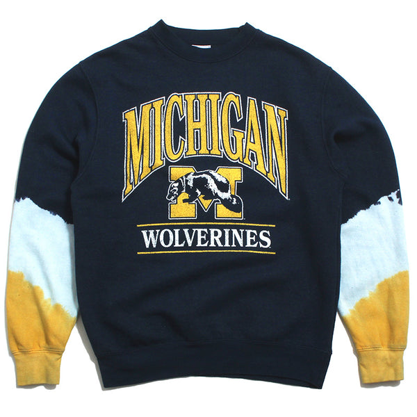 University of Michigan Wolverines Sleeve Dye Unisex Boyfriend Crew Atlas Blue