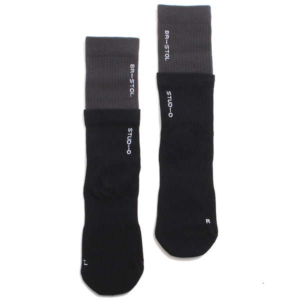 Double Hem Socks Black