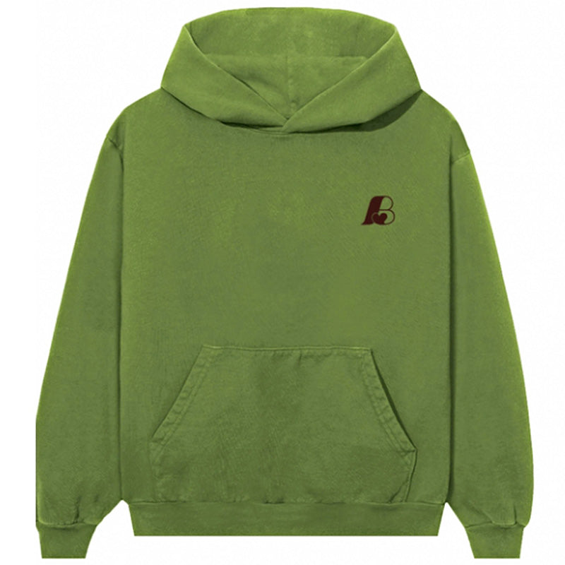 B-Logo Embroidery Hoodie Pigment Green