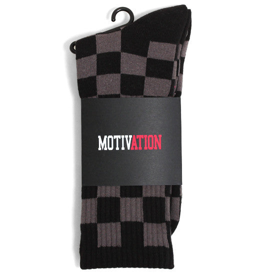 Motivation - Checkered Socks Brown –