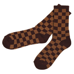 Checkered Socks Brown